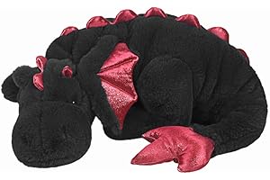 ARELUX Large 36in Cute Dragon Stuffed Animals Plush Toy Soft Black Pterosaur Plushie Giant Fuzzy Dinosaur Pillow Plushies with Wings Cuddly for Friends Family Member