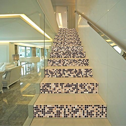 Sajani 3D Stair Sticker DIY Steps Sticker Wall Decal Mural Wallpaper Removable Decals for Home Decor Decoration Mural Wallpaper Stickers--Vintage Vinyl Removable (1 set=6pcs)
