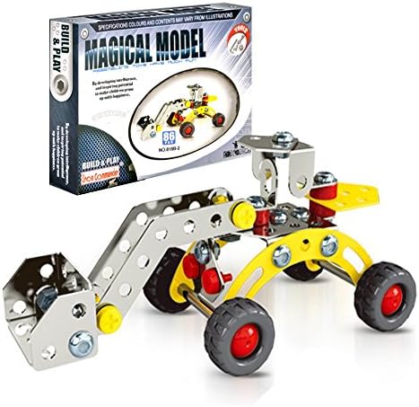 Engineering Construction Building Blocks, Bulldozer Truck Toy for Boys 6,7,8 Year Old with 86pcs Metal Bricks Educational DIY Set Birthday Gift