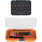 Klein Tools 80177 MODbox Ratcheting Driver Set, 65-Piece | 33 Precision and 16 Standard Bits, 11 Nut Drivers, Adapter, Adjustable Screwdriver, Micro-Ratchet, MODbox Case and Side Rail