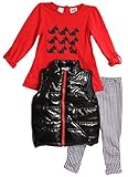 Peanut Buttons Little Girls'Black Polyfilled Vest with Contrast Zipper Set