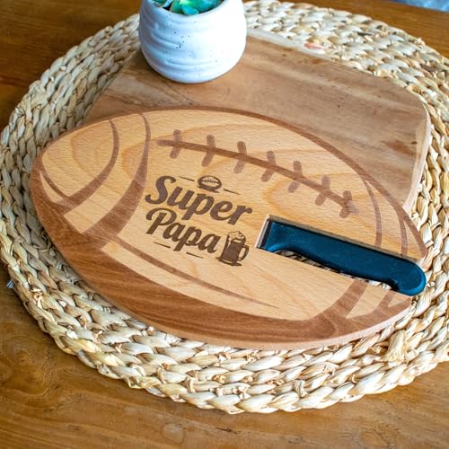 ERNESTINE - Rugby Papa aperitif board - Christmas gift for dad sports fan - Father's Day gift idea - rugby gift ideas for men - personalized aperitif board - sports cutting boards