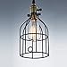 CLAXY® Ecopower Light Vintage Style Industrial Hanging Light Black Mini Pendant Wire Cage Lamp
