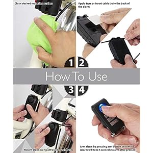 Fosmon Anti Theft Burglar Bike Alarm with Remote, Waterproof Vibration Triggered Battery Operated Loud 113dB Wireless Siren for Bicycle, E-Bike, Motorcycle, Scooter, Cart, Trailer, Equipment, Fence