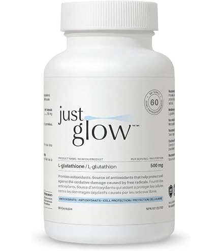 Just Glow Setria Glutathione 60 Capsules - Clinically Studied & Potency Tested by 3rd Party - Reduced Active Form - L Glutathione Supplement for Antioxidants - Made in Canada (1 Month Supply) : Just Glow Setria Glutathione 60 Capsules - Clinically Studied & Potency Tested by 3rd Party - Reduced Active Form - L Glutathione Supplement for Antioxidants - Made in Canada (1 Month Supply) :