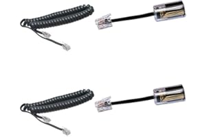 Phone Cord Detangler,Glian 2 Pack Telephone Handset Cord 1.5 Ft Coiled 10Ft Uncoiled and 2 Pack 360 Degree Rotatable Extended