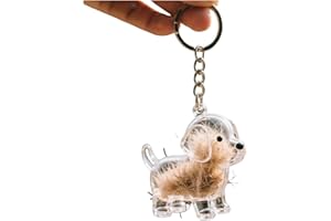 EPMANN Dog Hair Collector Keychain Charm Memorial Storage Box, Transparent Bottle for Pet Hairs Keychain, Pets Fur Keepsake Keyring for Collecting Hair, Portable Pet Memory Capsule(1)