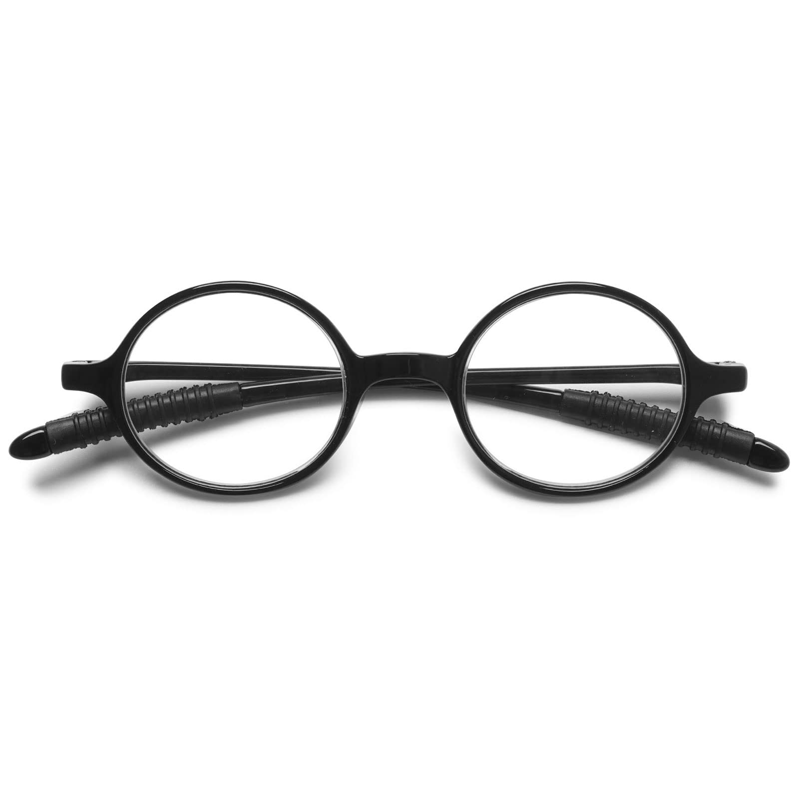 MAGIMODAC Retro Reading Glasses Round TR90 Unbreakable Lightweight Vintage Eyeglasses for Women Men 1.0 1.25 1.5 1.75 2.0 2.25 2.5 2.75 3.0 3.5 4.0 (Black, 1.50)