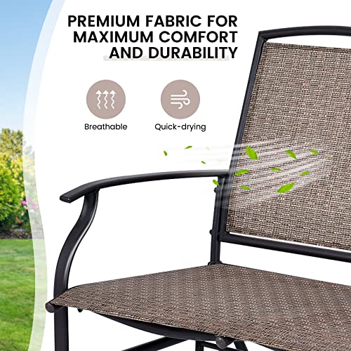 Giantex Patio Glider Benches for Outside, Swing Glider Chair with Steel