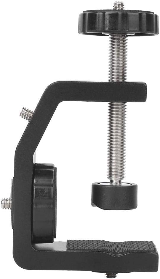 EBTOOLS Camera C Clamp,Large Aluminium Alloy Black C Clamp Mount Fixed Desktop Bracket Replacement for Flashlight Camera Tripod Photography