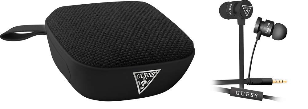 Guess Bluetooth Speaker & In-Ear Headphones - Black