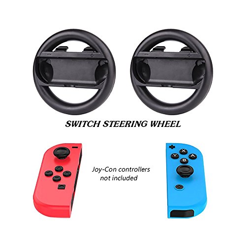 Lammcou Steering Wheel Grips for Nintendo Switch Console Racing Wheel Joy-con Grips Handle Set by for Nintendo Switch Controller Games-Black - Thumbnail 4