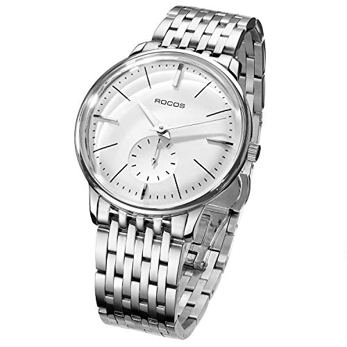 ROCOS Men's Automatic Mechanical Watch Sapphire Analog Stainless Steel  Wrist Watch Best Offer at CloutWatches.com