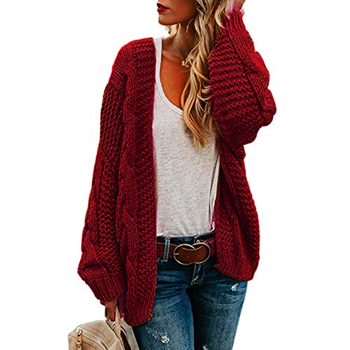 Coat Chunky Warm Cardigan MoneRffi Womens Open Front Chunky