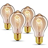 Vintage Edison Bulbs 40W/110V E26 E27 Base A19 Dimmable Antique Style Incandescent Warm White Tungsten Filament Bulb for Home, Restaurant, Coffee Shop, Hotel, Clothing Store Decoration