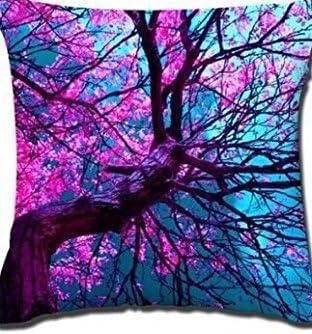 Popular Cotton Linen Decorative Pillow Covers,18x18 Inch Couch Throw Pillow Case purple/light blue/pink flower