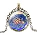 Buytra Vintage Life Tree Pendant Necklace Art Tree Glass Cabochon Necklace