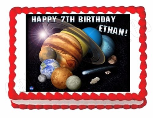 Solar System -Planets -Outer Space edible image party cake topper decoration