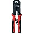 Simply45 Pass-Through RJ45 Crimp Tool for Unshielded and Internal Ground Shielded Pass-Through RJ45 Modular Plugs - Built-In Stripper/Cutter - S45-C100