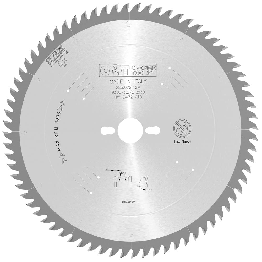 CMT 285.072.12 M Finishing Saw Blade - 300 X 30 X 3.2 Z72 15ATB