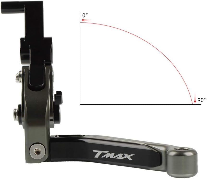 Tmax 500 Motorbike Brake Clutch Levers Foldable and Adjustable CNC Aluminum For Yamaha Tmax 500 T-max 500 2001 2002 2003 2004 2005 2006 2007-Titanium+Black+Titanium+Black - Image 5