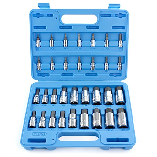 Capri Tools 30032 Master Hex Bit Socket Set, Metric & SAE, 32-Piece