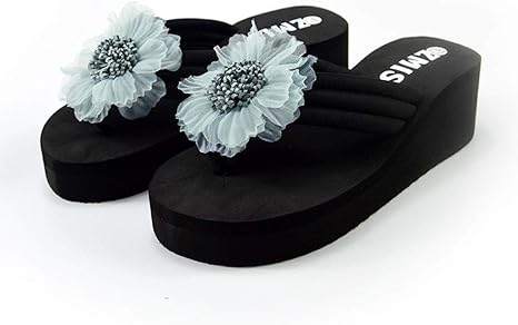 ladies blue wedge shoes