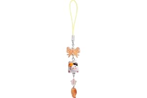 Gracayfr Cute Lazy Cat Phone Charm Bow Flower Fish Butterfly Beaded Aesthetic Keychain Charm Phone Charm Accessories