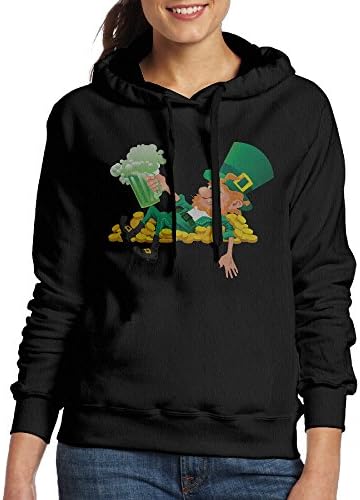 FALKING Women's Funny Cotton Lucky Charms Cereal Pullover Sweatshirt M Black