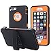 AICase iPhone 6 Plus Case,iPhone 6S Plus Case,[Heavy Duty] [Full Body] Built-in Screen Protector Tough 4 in 1 Rugged Shockproof Cover for Apple iPhone 6 Plus / 6S Plus (Black/Orange)