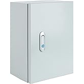 Steel Electrical Junction Box, Indoor&Outdoor Electrical Enclosure Box, Wall Mounted Waterproof&Dustproof Metal Box, Universal Electric Equipment Enclosure Box with Safety Locks and Mounting Plates