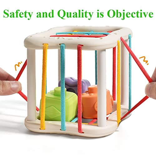 Montessori Toys Sensory Baby Toys Colorful Cube and 6 Pcs Multi Sensory