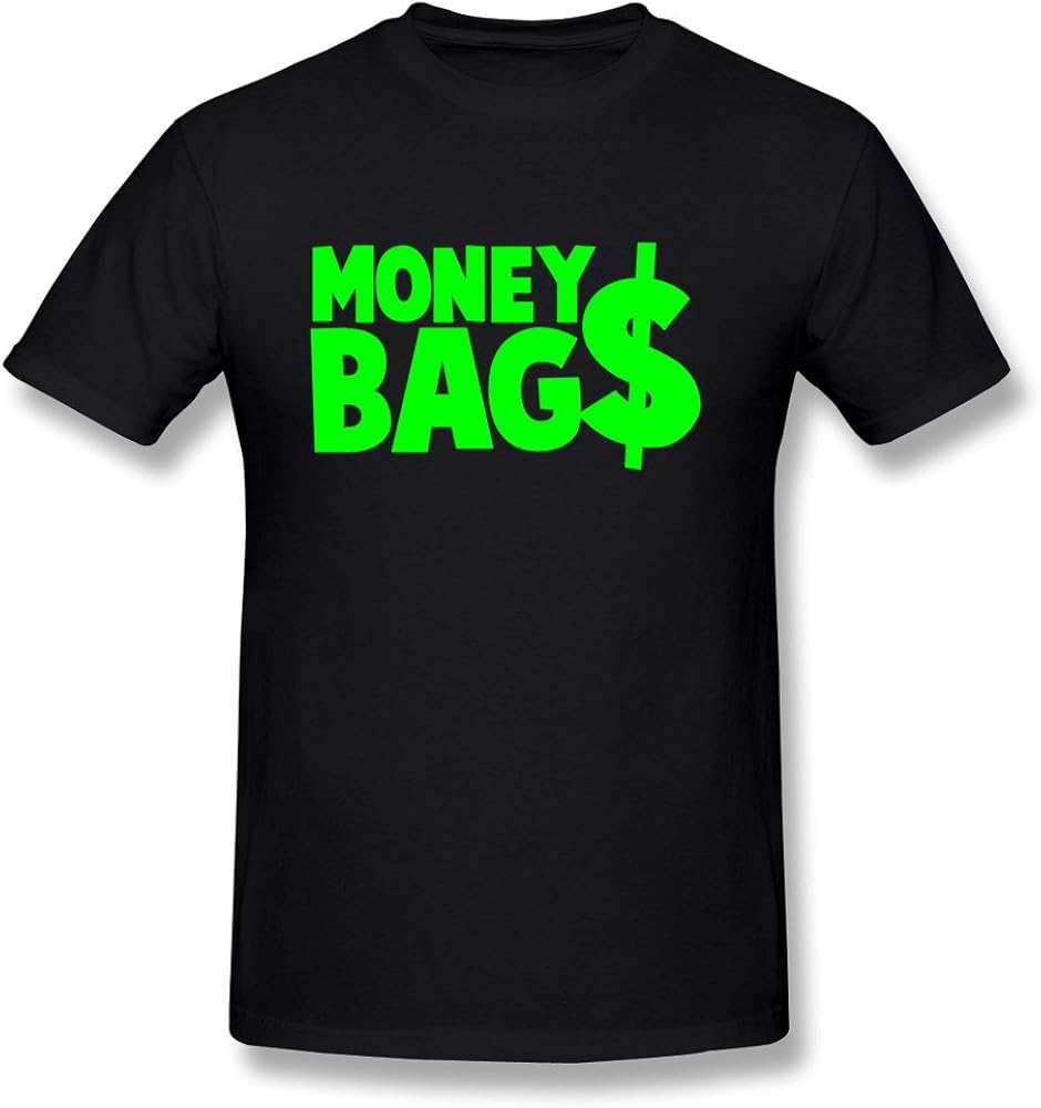 Men's ONeck Tshirt Money Bags Dollars Coin 100 Cotton