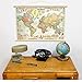 Bacons World Map Vintage Style Poster with Hanger Kit 28 x 20