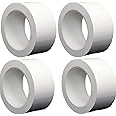 StaticTek Polyvinyl Chloride (PVC) Rubber Solvent Resistant Cleanroom Tape from Clean Plastic Core | Strong Synthetic Rubber Adhesive | White | 36 Yard Roll (2 Inch Pack of 4)