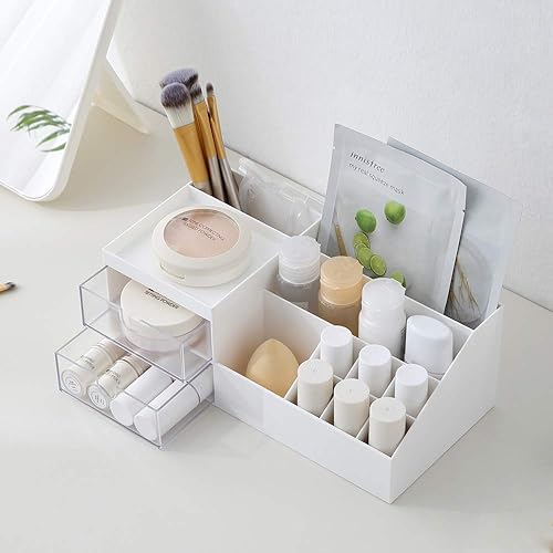Dalanpa Desk Organizer with Drawer Cosmetic Storage Caddy Box