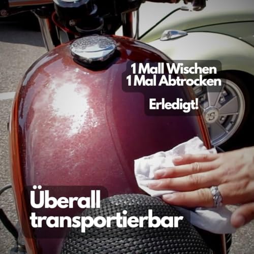 VULCANET Auto & Motorrad Reinigungsset für Experten, 80 Reinigungstücher + Inklusive Mikrofaser & Detailing Bürste – Reinigt, Poliert, Schützt – All-in-One Reiniger Karosserie, Felgen, Innenraum 10