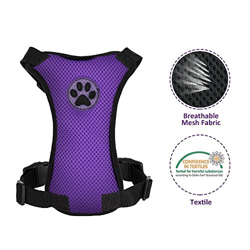Lukovee Dog Safety Vest Harness with Seatbelt, Dog Car Harness Seat