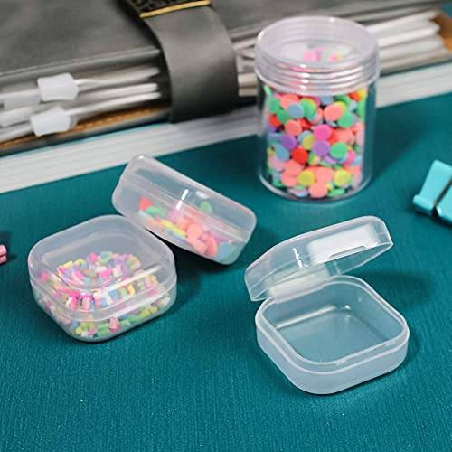 DUOFIRE Small Containers with Lids 24 Packs Plastic Box Clear Small Storage Containers Bead