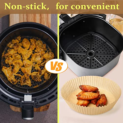 Air Fryer Parchment Paper Liners 6.5 Inch 50 Pcs Disposable Airfryer