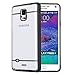 JOTO Galaxy Note 4 Case - Slim Fit Hybrid Bumper Cover Case (Flexible TPU + Hard PC) Exclusive for Samsung Galaxy Note 4 Smartphone, SM-N910 (Clear, Frosty, Grey, Black)