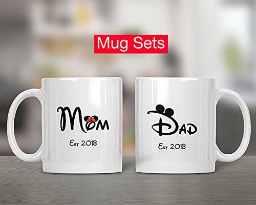 High quality ceramic mug Dishwasher safe Microwave safe Disney Mom and Dad Mug-Mickey &amp; Minnie Mouse Mug-Disney Parent Mug-Unique Coffee Mug-Funny Coffee Mug-Disney Lover Gift-Newparent Gift