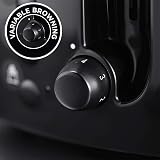 Russell Hobbs Textures 2 Slice Toaster, Extra Wide Slots, 850W, Black view 3