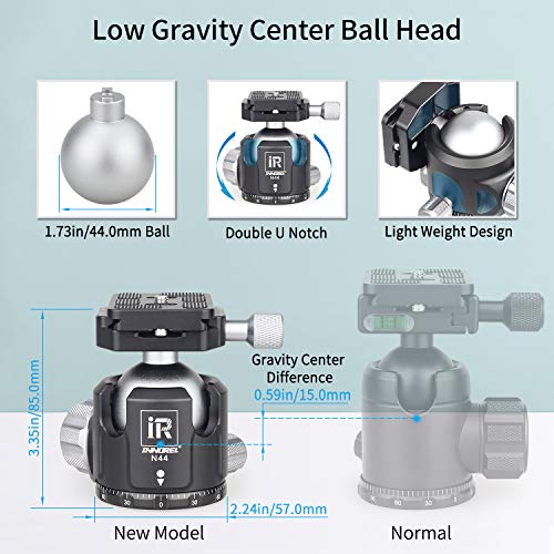 73" Carbon Fiber Ball Head Tripod Monopod with 44mm Low Profile Ballhead INNOREL RT-85C Professional DSLR Camera Tripod 32mm Leg Tube Ultra Stable Max Load 55lbs/25kg