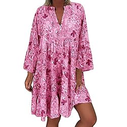 YongANs Tunic Tops Dress for Women 3/4 Sleeve Plus