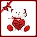 KINREX Soft Stuffed Teddy Bear - Happy Valentine's Day Bear for Girlfriend, Boyfriend, Wife, Husband - White with Red Message & Heart Pillow - 11.81