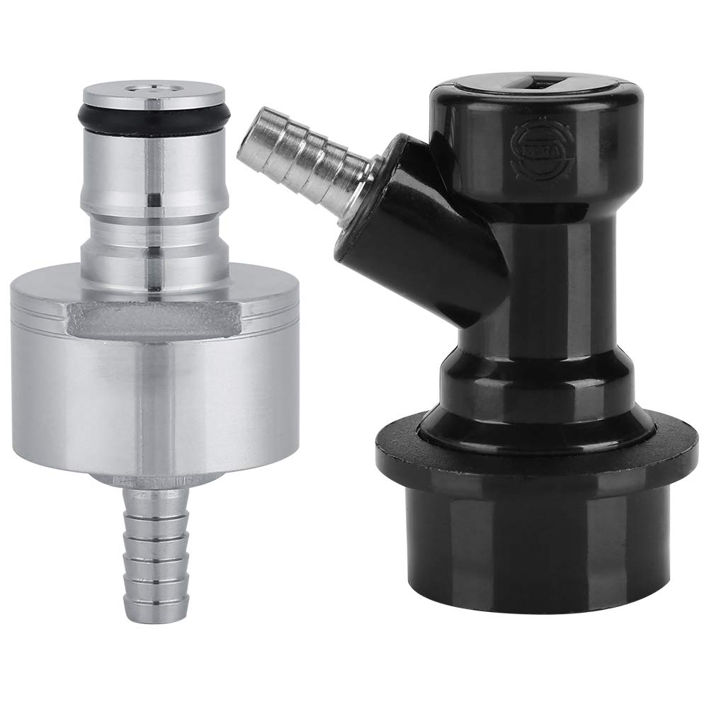 Stainless Carbonation Cap Carbonator with Liquid Ball Lock Disconnect 1/4" Barb Hot Keg Coupler Adapter Kit Counter Pressure Bottle Kitchen