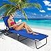 G Chaise Lounge Chair Outdoor Folding Bed Patio Beach Camping Recliner w/Hole for Face Pool Yard, Support 300 Lbs