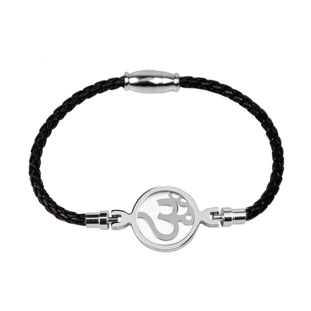 Buy STRIPES OM Hindu Bracelet Silver Aum Religious Symbol Bracelet with
