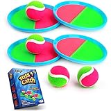 Ayeboovi Toss and Catch Ball Game Set Paddle Game Ball Set with 4 Paddles and 4 Balls[Upgraded Version]